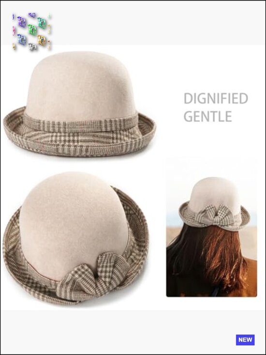 Vintage Felt Cloche Hat Floral Fedora Bucket Bowler Winter Retro Chic main image 6